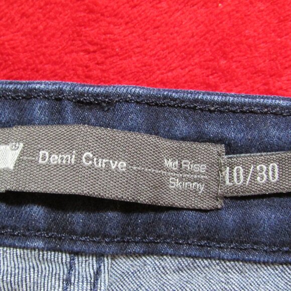 Levi's Demi Curve 10 x 30 Dark Wash Blue Mid Rise Skinny - Picture 5 of 7